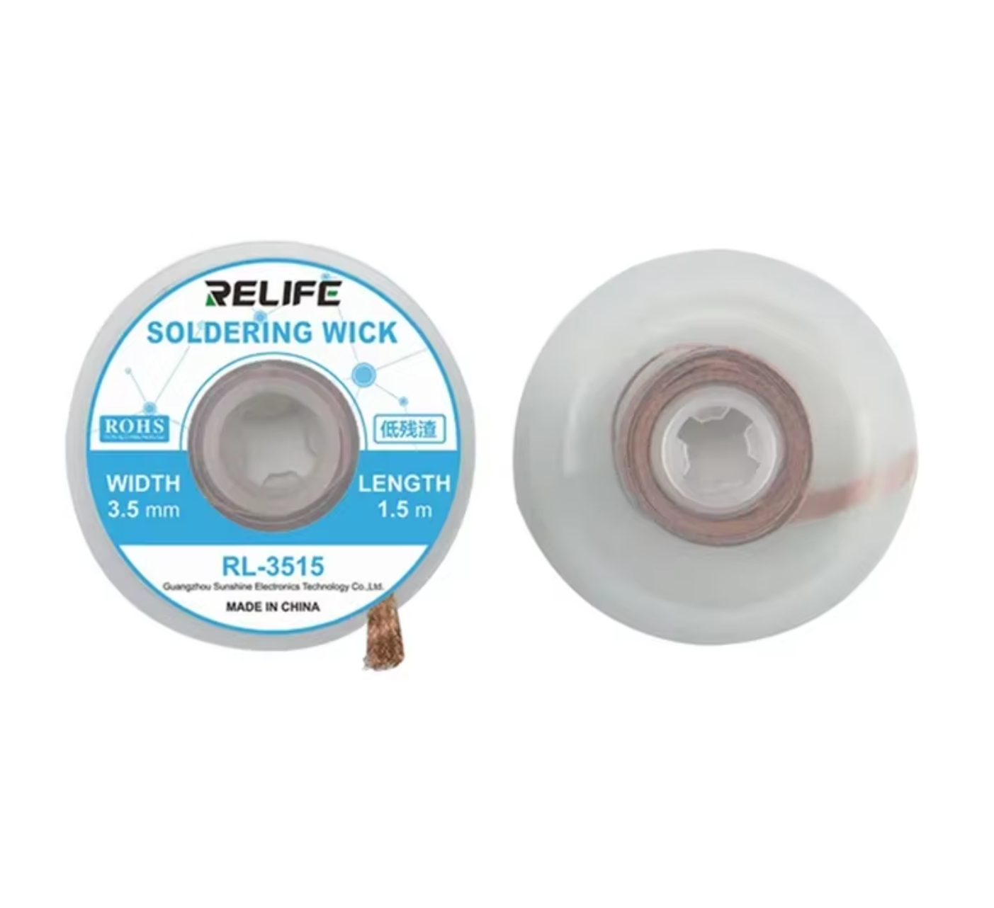 Лента медная (оплетка) для выпайки Relife RL-3515 (3.5мм х 1.5м){number} | zapchasti-n1.ru