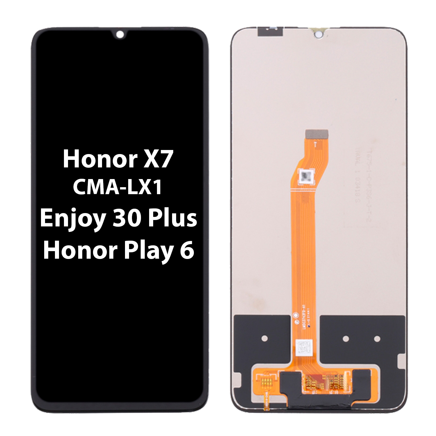 Дисплей для Honor X7 (CMA-LX1), Enjoy 30 Plus, Play 6 c тачскрином (черный) Премиум{number} | zapchasti-n1.ru