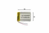 Аккумулятор литий полимерный Li Pol универсальный M-Power 383450 3,8x34x50мм 3.7V 700mAh{number} | zapchasti-n1.ru