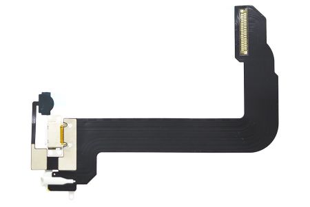 Шлейф для iPod touch 6 с разъемом зарядки (lightning) и аудио разъемом (белый){number} | zapchasti-n1.ru
