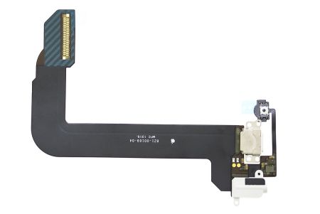 Шлейф для iPod touch 6 с разъемом зарядки (lightning) и аудио разъемом (белый){number} | zapchasti-n1.ru
