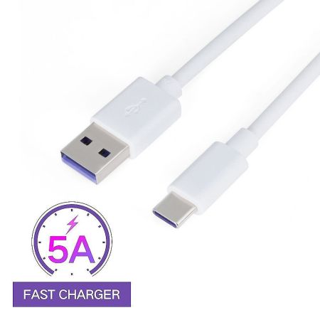 Кабель зарядки (USB Type-C) для Sony,Lenovo, Meizu,Huawei с поддержской быстрой зарядки (белый){number} | zapchasti-n1.ru
