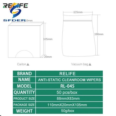  Салфетки безворсовые для очистки дисплеев RELIFE RL-045 (50шт){number} | zapchasti-n1.ru
